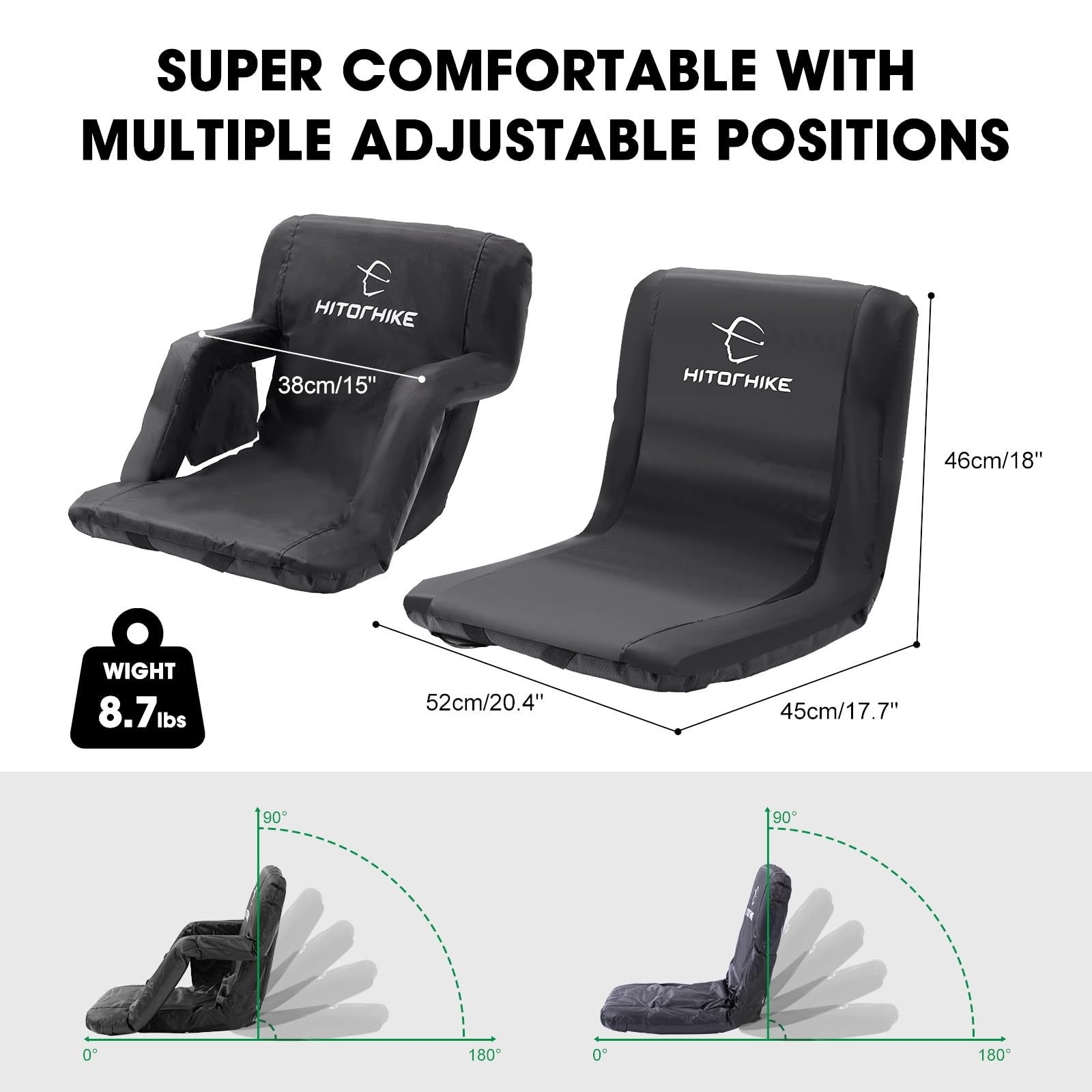HITORHIKE Stadium Seat for Bleachers or Benches Portable Reclining